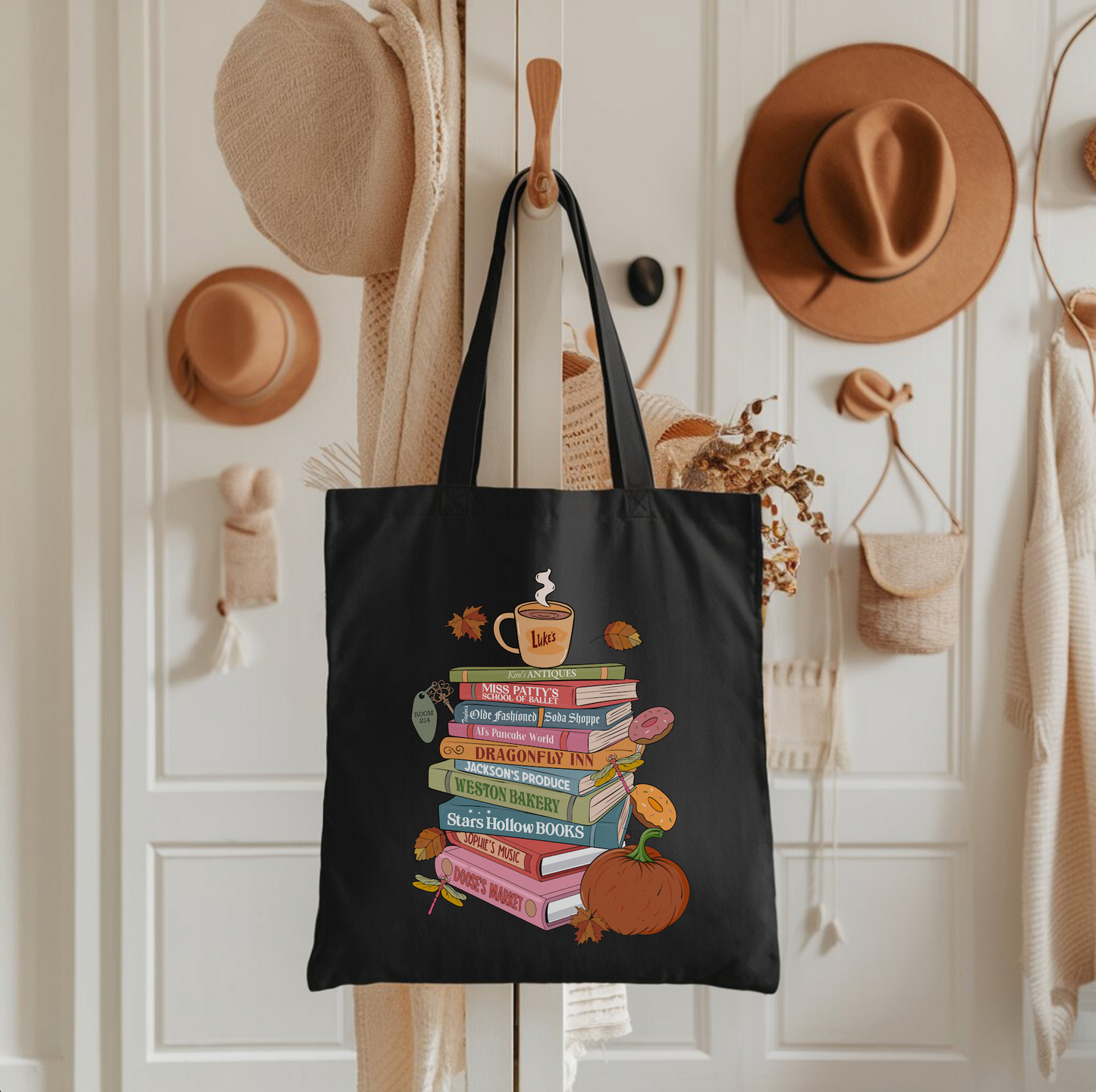 GILMORE FALL BOOKS TOTE BAG