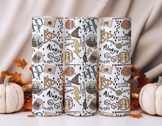 WIZARD FALL COLLAGE TUMBLER