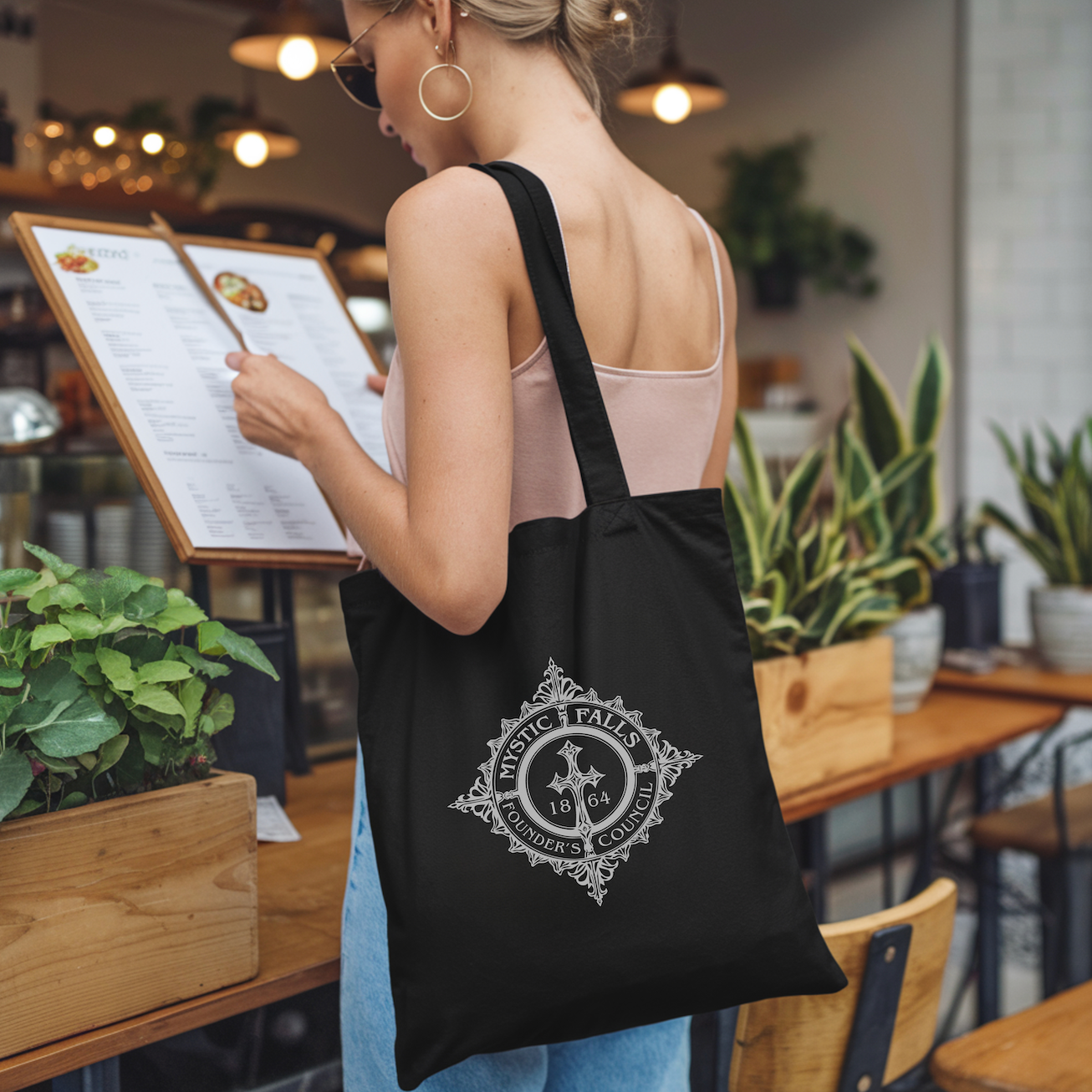 MYSTIC FALLS FOUNDERS COUNCIL TOTE BAG