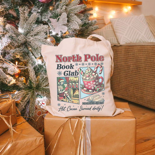 NORTH POLE BOOK CLUB TOTE BAG