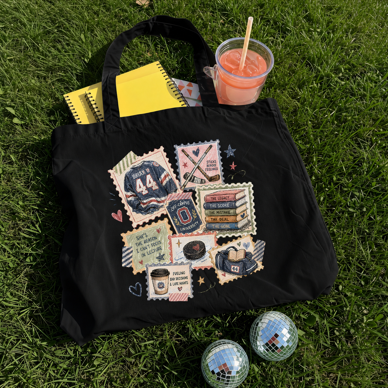 OFF CAMPUS VINTAGE STAMPS TOTE BAG