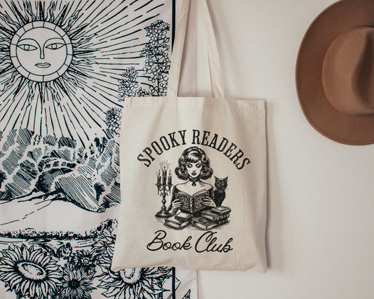 SPOOKY BOOK CLUB TOTE BAG